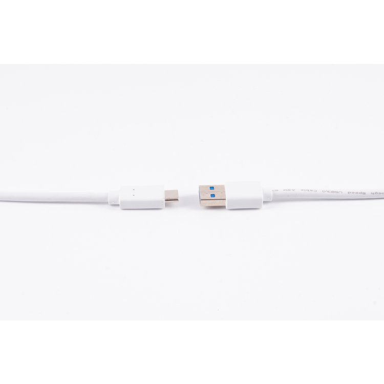 USB Kabel 3.0 A Stecker-USB 3.1C Stecker weiß 1,8m
