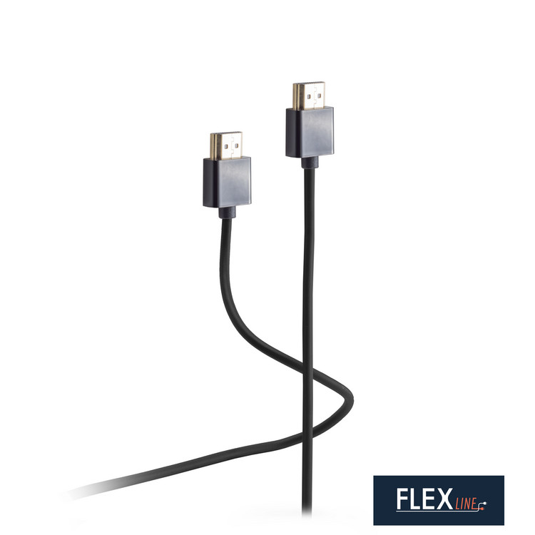 Flexline®-4K2K HDMI Kabel, Full HD, ULTRA HD, 3D, HEAC, 2m