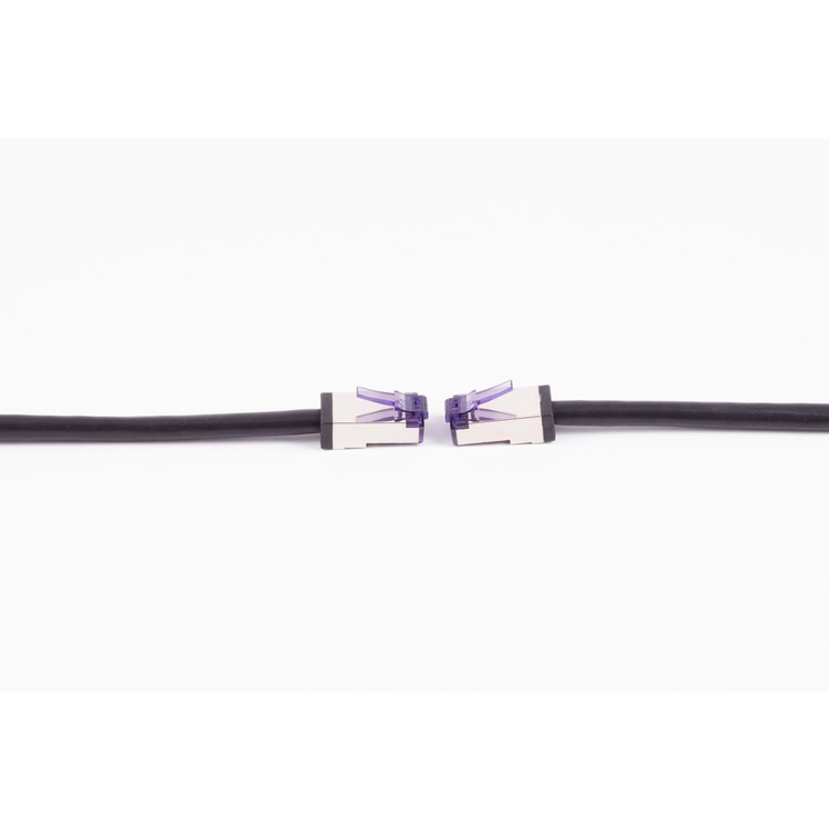 Flexline®-Patchkabel cat. 6A S/FTP, kurze Bauform, PIMF, schwarz, 1,0m
