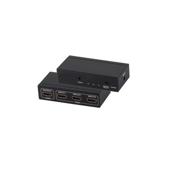 HDMI Switch, 3x IN 1x OUT, 4K2K, 3D, Metallgehäuse