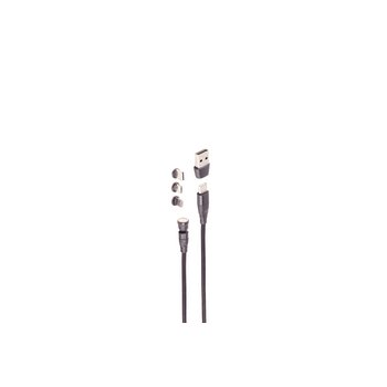 USB-C Magnetkabel, 6in1, 540°, PD 7-Pin, 60W, schwarz, 1m