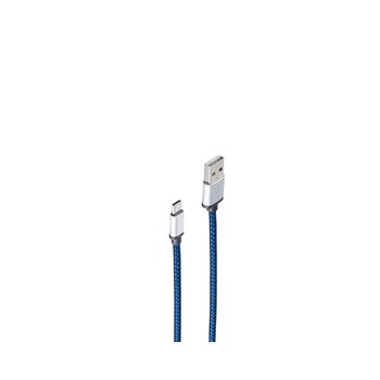 USB-Ladekabel A Stecker auf USB Typ C, blau 0,9m