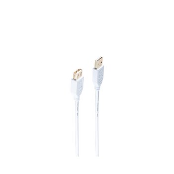 USB Kabel A St./A Buchse  verg. 2.0 weiß 1m