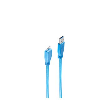 Micro-USB Kabel USB-A-St./USB B-St. 3.0 blau 0,5m
