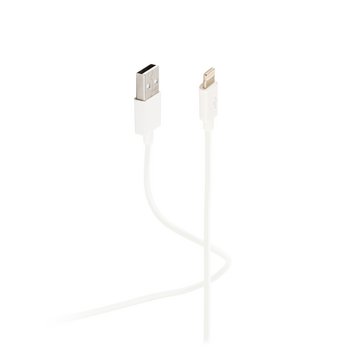 Flexline®--USB Lade-Sync Kabel, USB A Stecker auf 8-Pin Stecker, 2.0, ABS, weiß, 3,0m